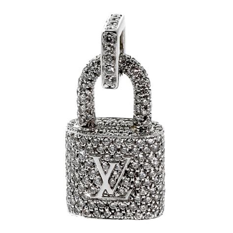 lv m80559|Lock It Padlock Pendant, White Gold and Pavé Diamond.